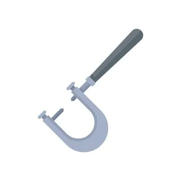 Engineer micrometer icon flat vector. Vernier caliper Stock Illustration