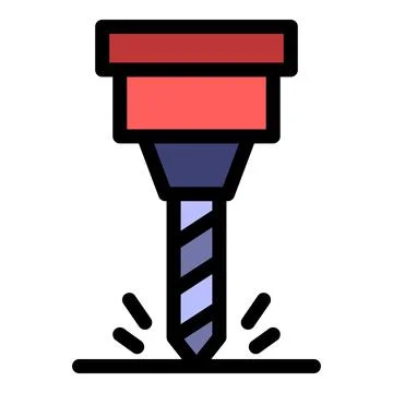 Engineer milling machine icon color outline vector Stock Illustration
