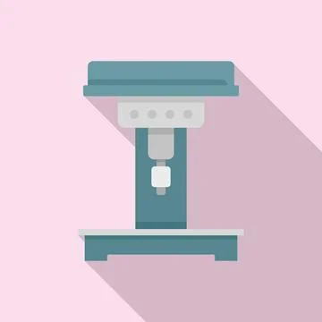 Engineer milling machine icon, flat style Illustrazione stock