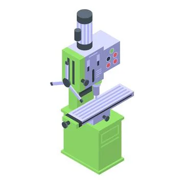 Engineer milling machine icon, isometric style Stock Illustration