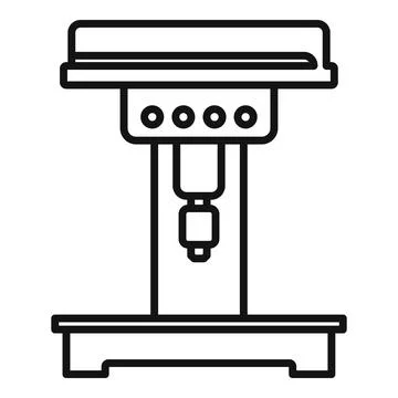 Engineer milling machine icon, outline style Stock Illustration