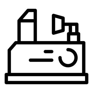 Engineer milling machine icon, outline style Stock Illustration