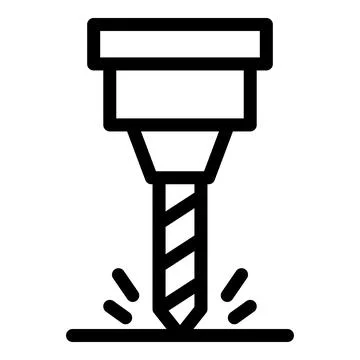 Engineer milling machine icon, outline style Stock Illustration