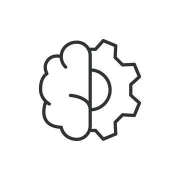 Engineer mind icon in line design. Engineer, mind, logic, innovation, design Illustrazione stock