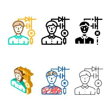 Engineer mix worker color icon vector 스톡 일러스트