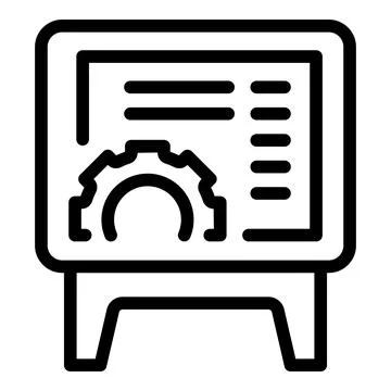 Engineer monitor icon outline vector. Worker process Stock Illustration