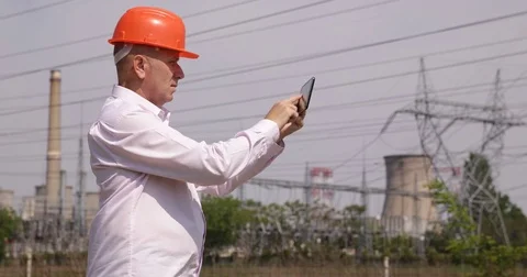 Engineer Monthly Maintenance Checking Electric Parameters Electricity Industry Stock Footage 83692872