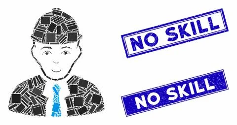 Engineer Mosaic and Grunge Rectangle Watermarks Illustrazione stock