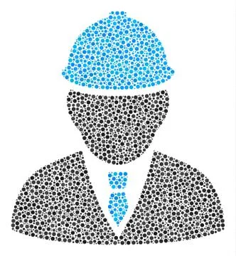Engineer Mosaic of Dots Stock Illustration