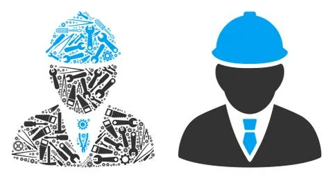 Engineer Mosaic of Service Tools Stock Illustration