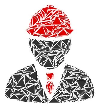 Engineer Mosaic of Triangles Stock Illustration