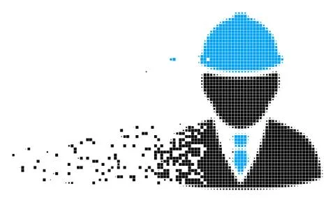 Engineer Moving Pixel Icon Stockillustratie