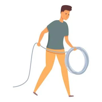 Engineer network cable icon cartoon vector. System computer Illustrazione stock