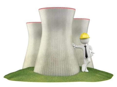 Engineer at a nuclear plant Stock Illustration
