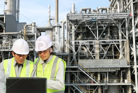 Engineer oil refinery Stock Photos