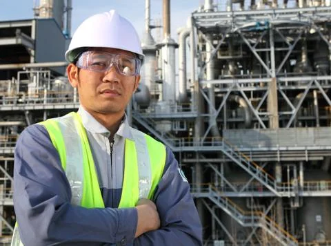 Engineer oil refinery Stock Photos
