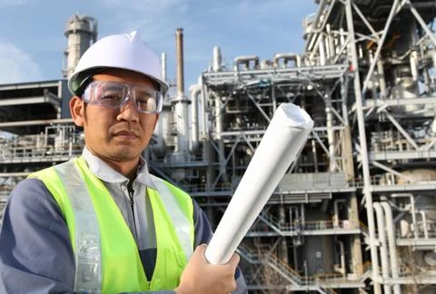 Engineer oil refinery Stock Photos