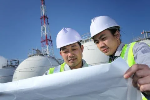 Engineer of oil refinery Stock Photos