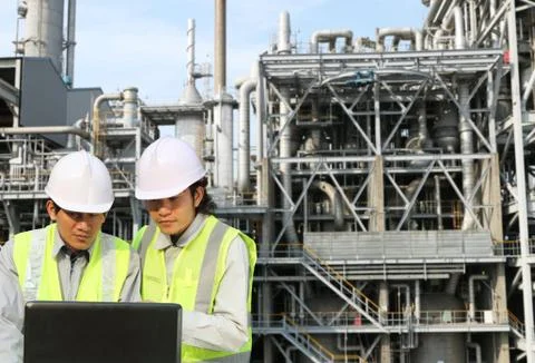 Engineer oil refinery Stock Photos