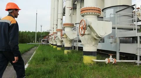 Engineer Open Valve Stock Footage 11299218