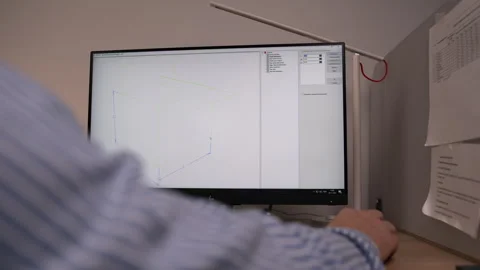 Engineer opens detail virtual model on computer in office Stock Footage 241892152