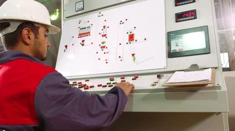 Engineer Operating Computer at factory Stock-Footage 62909430