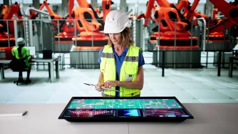 Engineer Operator Using Scada System Stock Footage 308747323