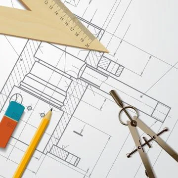 Engineer or architect illustration Stock Illustration
