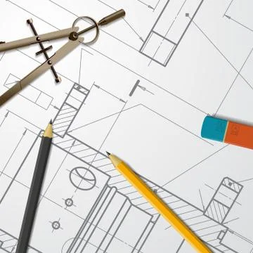 Engineer or architect illustration Stock Illustration