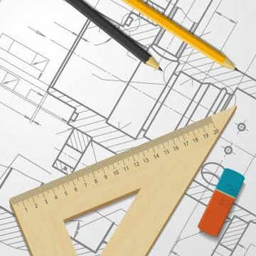 Engineer or architect illustration Stock Illustration