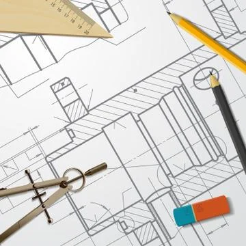 Engineer or architect illustration Stock Illustration