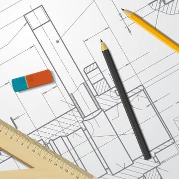 Engineer or architect illustration Stock Illustration