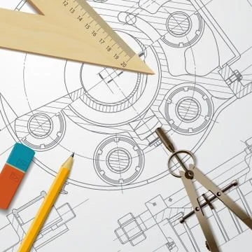 Engineer or architect illustration Stock Illustration