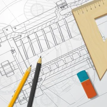 Engineer or architect illustration Stock Illustration
