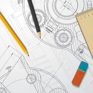 Engineer or architect illustration Stock Illustration