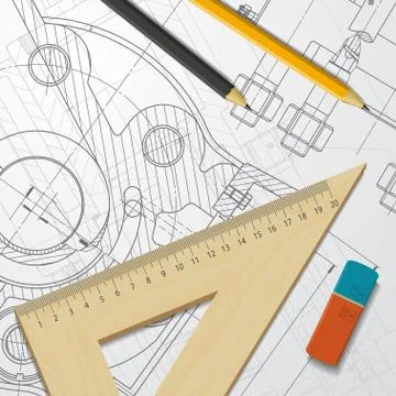 Engineer or architect illustration Stock Illustration