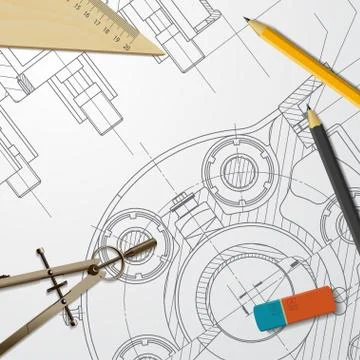 Engineer or architect illustration Stock Illustration