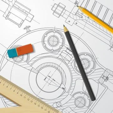 Engineer or architect illustration Stock Illustration