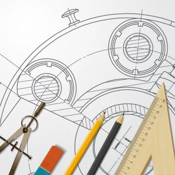 Engineer or architect illustration Stock Illustration