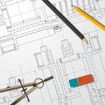 Engineer or architect illustration Stock Illustration