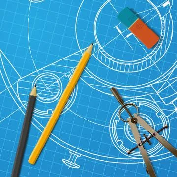 Engineer or architect illustration Stock Illustration