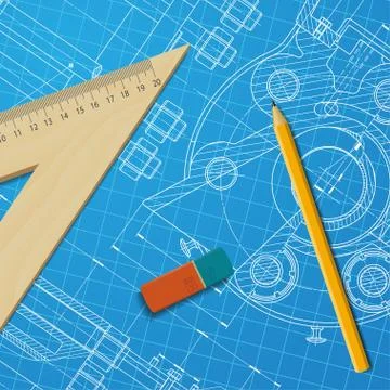 Engineer or architect illustration Stock Illustration