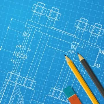 Engineer or architect illustration Stock Illustration