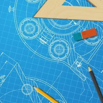 Engineer or architect illustration Stock Illustration