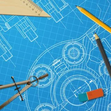 Engineer or architect illustration Stock Illustration