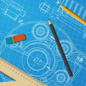 Engineer or architect illustration Stock Illustration