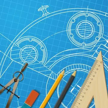 Engineer or architect illustration Stock Illustration