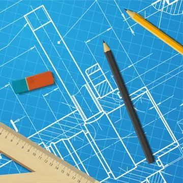 Engineer or architect illustration Stock Illustration