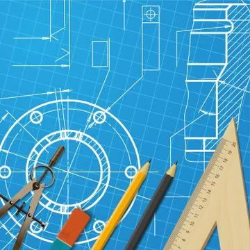 Engineer or architect illustration Stock Illustration