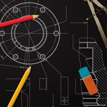 Engineer or architect illustration Stock Illustration